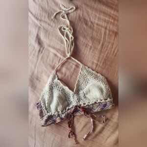 Crochet Bralette - Cream and Multicolor